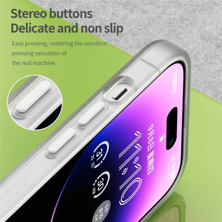 Magneettikotelo iPhone 14 Pro Maxille, Yhteensopiva MagSafen kanssa Läpikuultava Mattapintainen Takakansi - Valkoinen