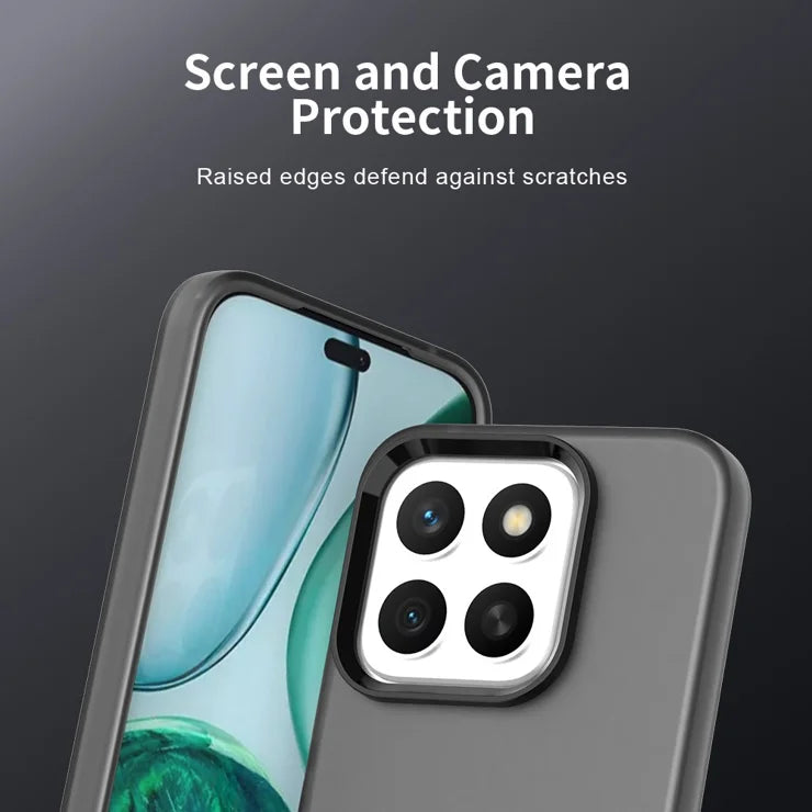 Honor X8c 4G Suojakuori PC + TPU + PET Mattapintainen Anti-Drop Puhelimen Takakansi - Musta