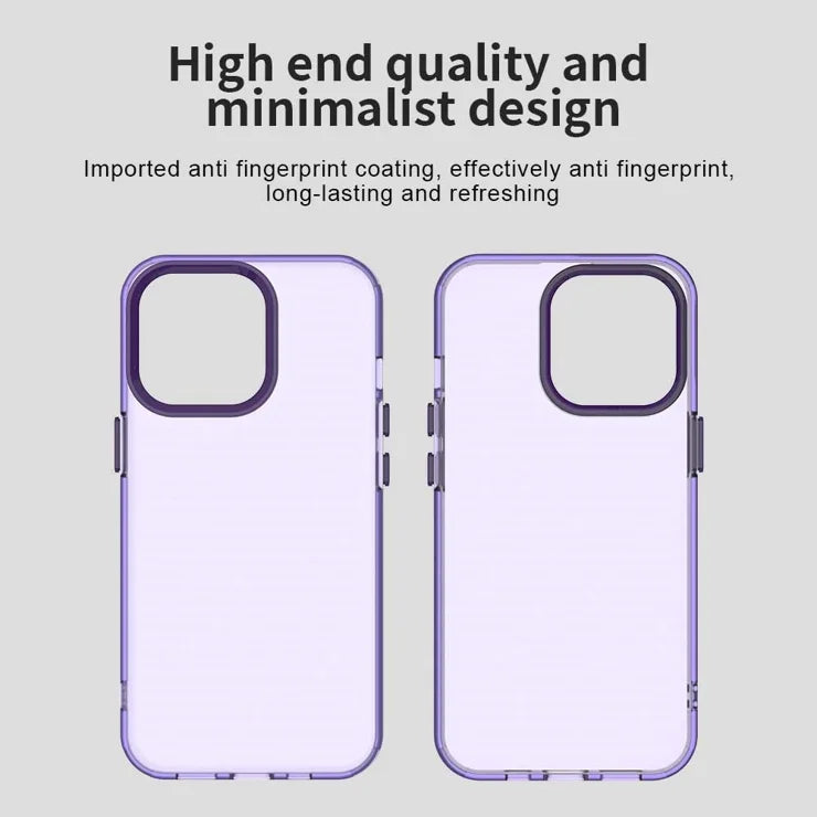 iPhone 13 Pro Case PC+TPU+PET Matte Anti-Drop Phone Back Cover - Purple