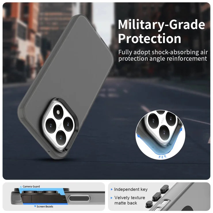 Xiaomi 15T Case PC + TPU + PET Matte Anti-Drop Phone Back Cover - Black