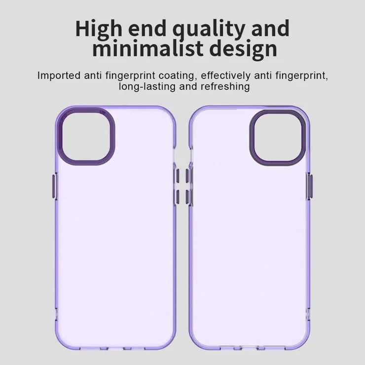 iPhone 15 Case PC+TPU+PET Matte Anti-Drop Phone Back Cover - Purple