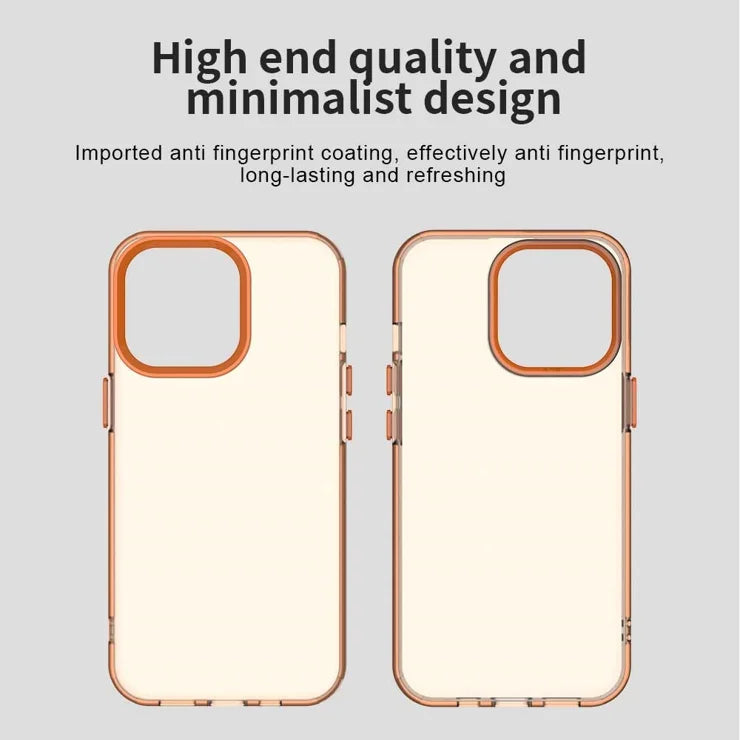 iPhone 13 Pro Max Cover PC+TPU+PET Mat Anti-dråbe Telefon Bagside Cover - Orange