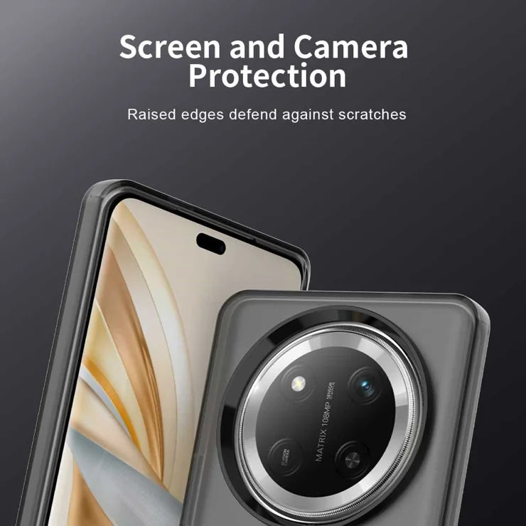 Honor Magic7 Lite 5G / X9c 5G / X60 Pro 5G Case PC+TPU+PET Matte Anti-drop Phone Back Cover - Black