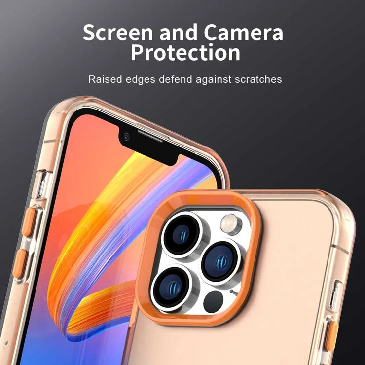 iPhone 13 Pro etui PC+TPU+PET mat anti-fald telefon bagcover - Orange
