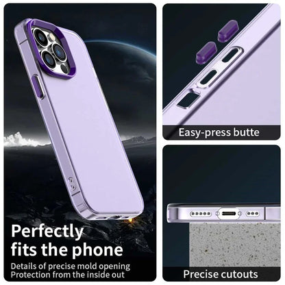 iPhone 14 Pro Case PC+TPU+PET Matte Anti-Drop Phone Back Cover - Purple