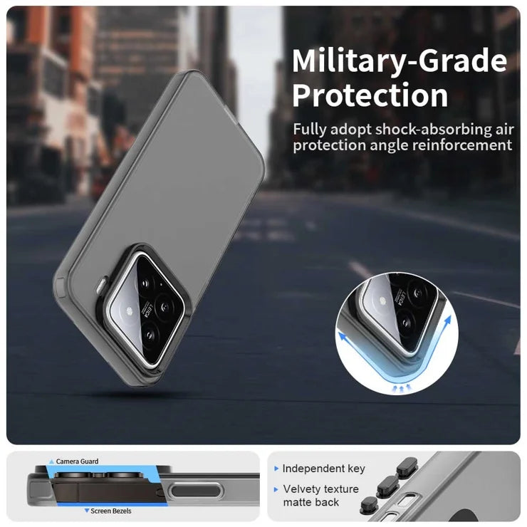 Xiaomi 15 Cover PC+TPU+PET Mat Anti-Drop Telefon Bagcover - Sort