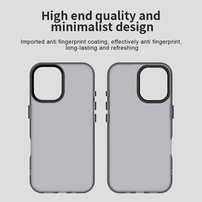 iPhone 16 Case PC+TPU+PET Matte Anti-Drop Phone Back Cover - Black