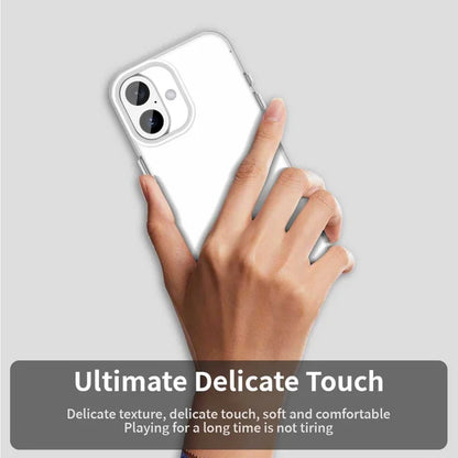 iPhone 16 Cover PC+TPU+PET Mat Anti-Drop Telefonbagcover - Hvid