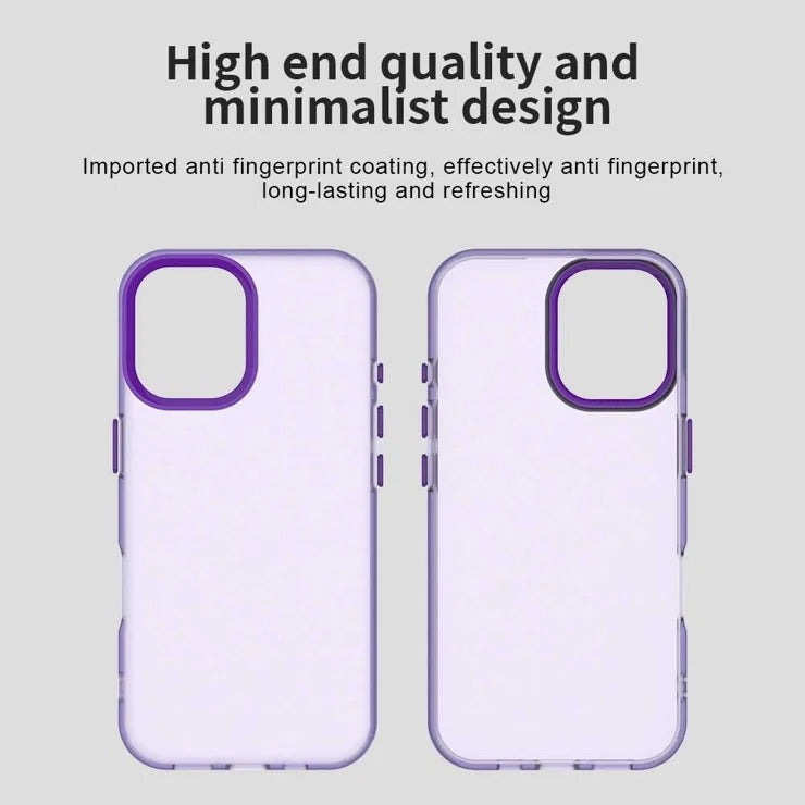 iPhone 17 Cover PC + TPU + PET Mat Anti-Drop Mobilbagsiden - Lilla