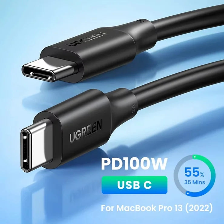 UGREEN 15177 1,5 m PD 100 W hurtigopladning USB-C til USB-C-kabel til iPhone / Macbook / iPad datakabel