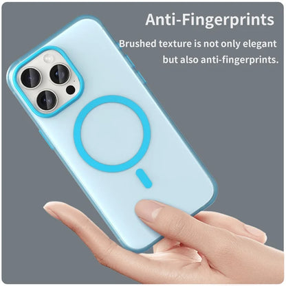 iPhone 15 Pro Case Translucent Matte Back Slim Phone Cover - Blue