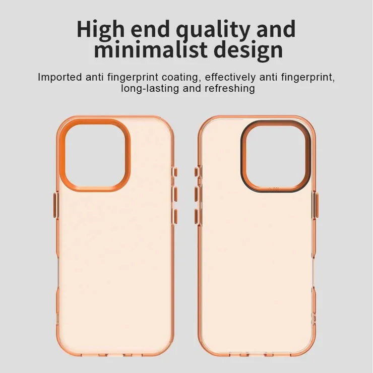 iPhone 16 Pro Max Case PC+TPU+PET Matte Anti-Drop Phone Back Cover - Orange