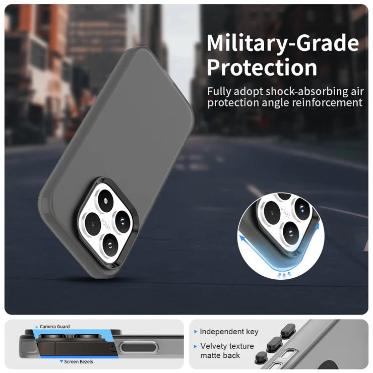 Xiaomi 17 Case PC + TPU + PET Matte Anti-Drop Phone Back Cover - Black