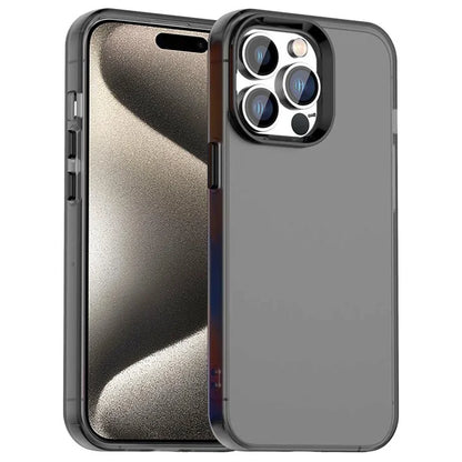 iPhone 15 Pro Max Cover PC+TPU+PET Mat Anti-Drop Telefonbagside - Sort
