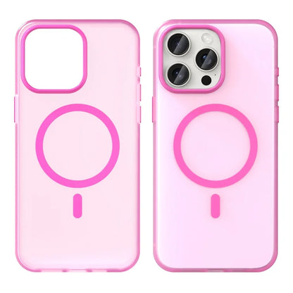 iPhone 15 Pro Case Translucent Matte Back Slim Phone Cover - Pink