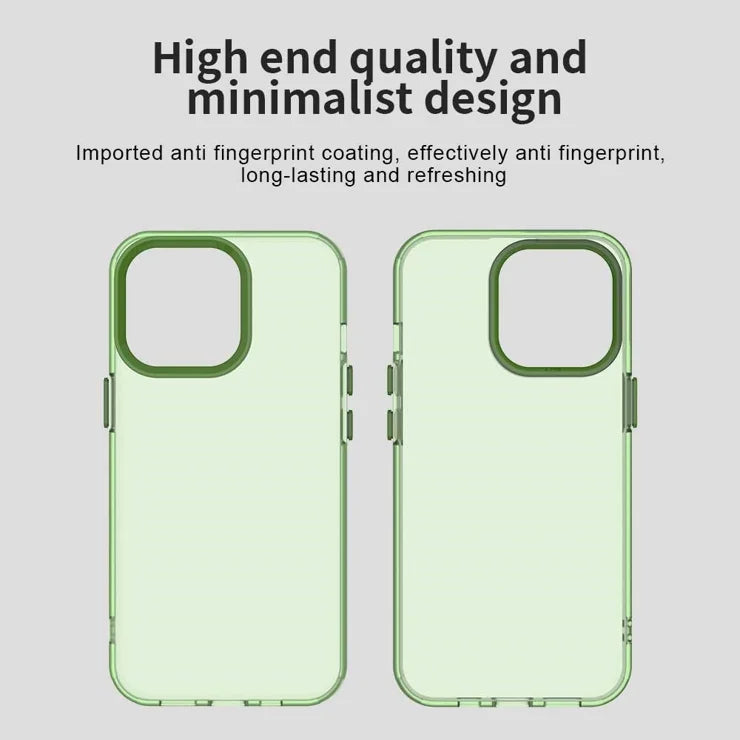 iPhone 13 Pro Max Cover PC+TPU+PET Mat Anti-dråbe Telefon Bagside Cover - Grøn