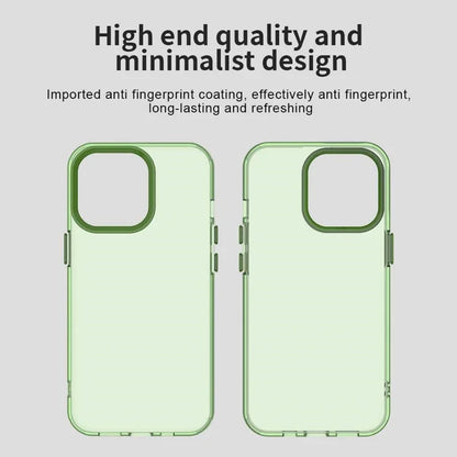 iPhone 13 Pro Max Cover PC+TPU+PET Mat Anti-dråbe Telefon Bagside Cover - Grøn