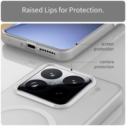 Xiaomi 15 Pro Magneettikotelo TPU + PC Slim Matta Läpinäkyvä Puhelinkuori - Valkoinen