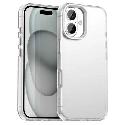iPhone 17 Case PC + TPU + PET Matte Anti-Drop Phone Back Cover - White