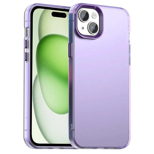 iPhone 15 Case PC+TPU+PET Matte Anti-Drop Phone Back Cover - Purple