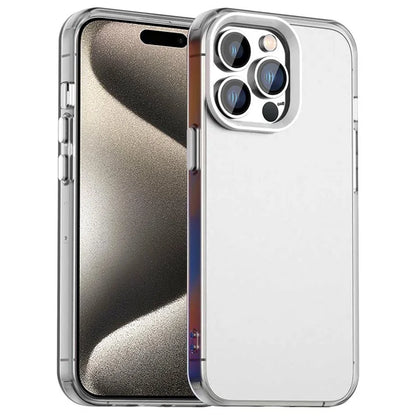 iPhone 15 Pro Max Cover PC+TPU+PET Mat Anti-Drop Telefon Bagcover - Hvid