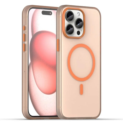iPhone 15 Pro Case Translucent Matte Back Slim Phone Cover - Orange