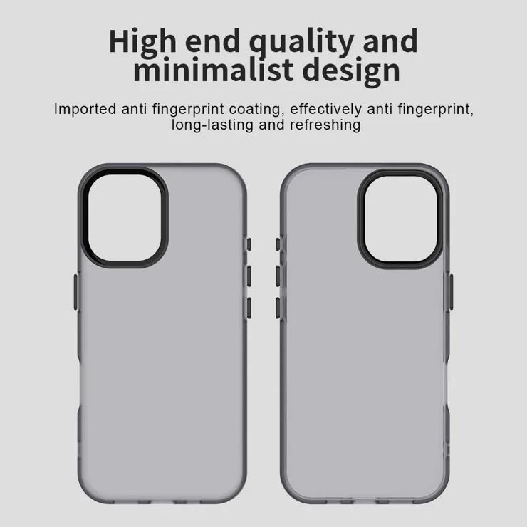 iPhone 17 Case PC + TPU + PET Matte Anti-Drop Phone Back Cover - Black