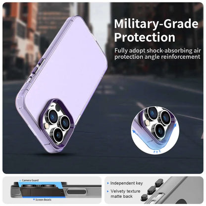 iPhone 13 Pro Max Case PC+TPU+PET Matte Anti-Drop Phone Back Cover - Purple