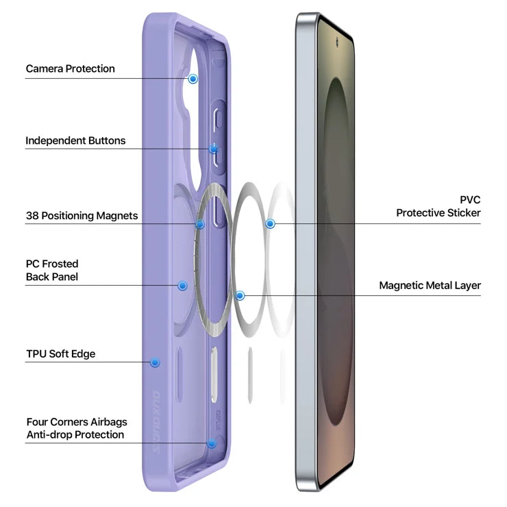 DUX DUCIS Til Samsung Galaxy S26 Magnetisk Cover Yind-serien PC+TPU Telefoncover - Lys Lilla