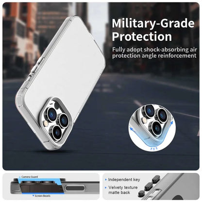 iPhone 15 Pro Case PC+TPU+PET Matte Anti-Drop Phone Back Cover - White