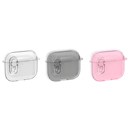 Til Apple AirPods 4 Earphone Protective Case Snap Switch Ice Crystal Clear TPU+PC Cover - Gennemsigtig