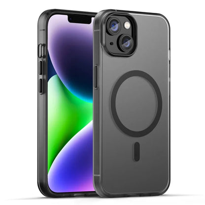 iPhone 14 Translucent Phone Case Matte Design Compatible with MagSafe Wireless Charging - Black