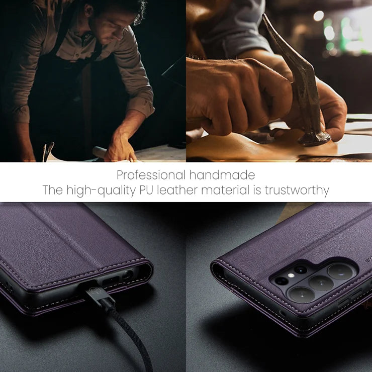 CASEME For Samsung Galaxy S26 Ultra Case  023 Series RFID Blocking Glossy Stand Phone Cover - Purple