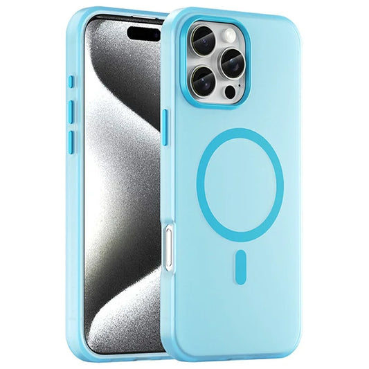 iPhone 16 Pro Max Case Compatible with MagSafe TPU + PC Slim Matte Translucent Phone Cover - Blue