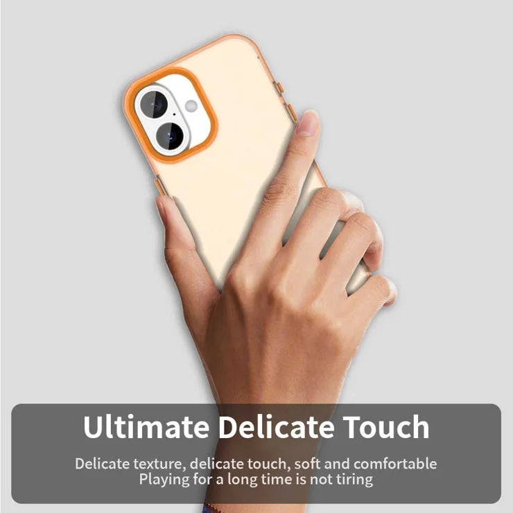 iPhone 17 Case PC + TPU + PET Matte Anti-Drop Phone Back Cover - Orange