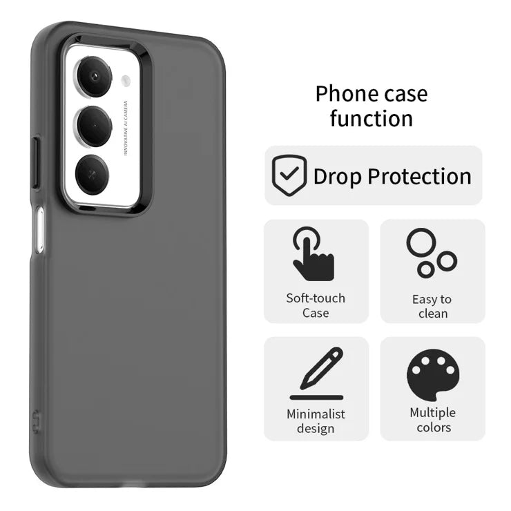 Xiaomi Redmi 15 5G (Global) (169mm) Case PC + TPU + PET Matte Anti-Drop Phone Back Cover - Black