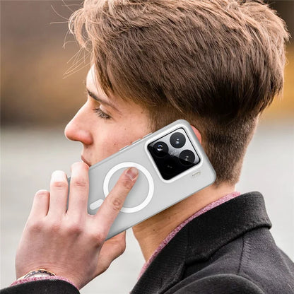 Xiaomi 15 Pro Magneettikotelo TPU + PC Slim Matta Läpinäkyvä Puhelinkuori - Valkoinen