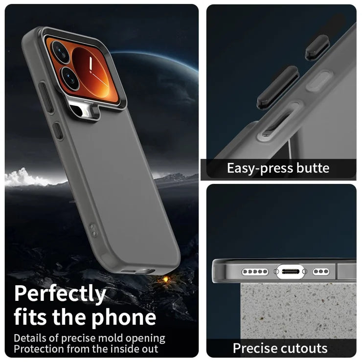 Xiaomi 17 Pro Max Cover PC + TPU + PET Mat Anti-fald Telefon Bagcover - Sort