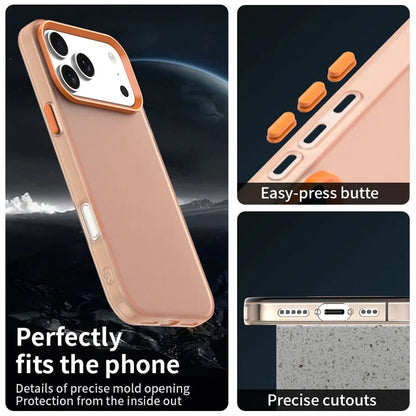 iPhone 17 Pro Max Case PC + TPU + PET Matte Anti-Drop Phone Back Cover - Orange