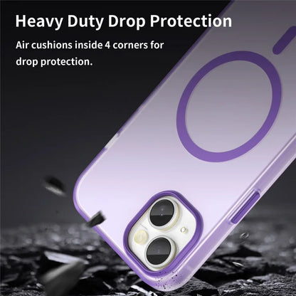 iPhone 15 Plus / 14 Plus Magnetic Case Translucent Matte Anti-Fingerprint Phone Cover - Dark Purple