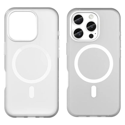 iPhone 16 Pro Case Compatible with MagSafe TPU + PC Slim Matte Translucent Phone Cover - White