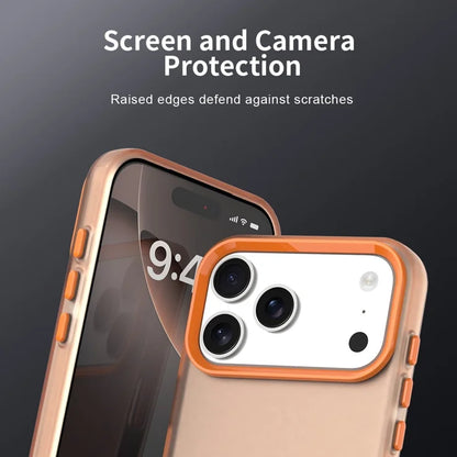 iPhone 17 Pro Max Case PC + TPU + PET Matte Anti-Drop Phone Back Cover - Orange