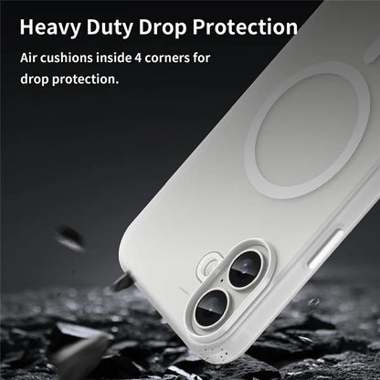 iPhone 16 Plus Cover kompatibelt med MagSafe TPU + PC Slankt Mat Gennemsigtigt Telefoncover - Hvid