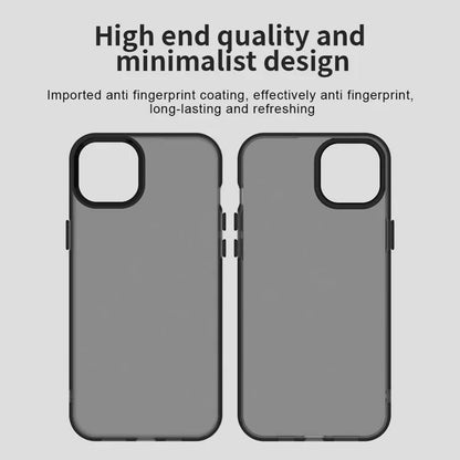 iPhone 15 Plus / 14 Plus Case PC+TPU+PET Matte Anti-Drop Phone Back Cover - Black