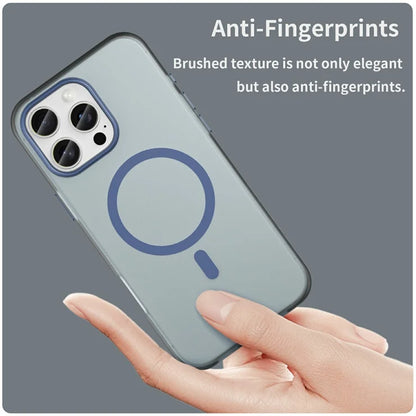 iPhone 16 Pro Max Case Compatible with MagSafe TPU + PC Slim Matte Translucent Phone Cover - Dark Blue