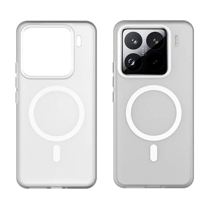 Xiaomi 15 Pro Magneettikotelo TPU + PC Slim Matta Läpinäkyvä Puhelinkuori - Valkoinen