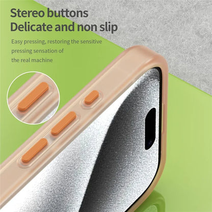 iPhone 16 Pro Case Compatible with MagSafe TPU + PC Slim Matte Translucent Phone Cover - Orange