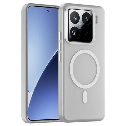 Xiaomi 15 Pro Magneettikotelo TPU + PC Slim Matta Läpinäkyvä Puhelinkuori - Valkoinen