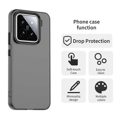 Xiaomi 15 Cover PC+TPU+PET Mat Anti-Drop Telefon Bagcover - Sort