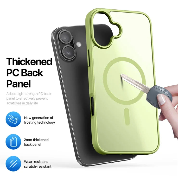 DUX DUCIS Yind Series For iPhone 16 Matte Case Compatible with MagSafe PC+TPU Phone Cover - Green